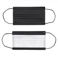 Topeng Muka Bukan Tenunan Pakai Hitam Putih 3 lapis